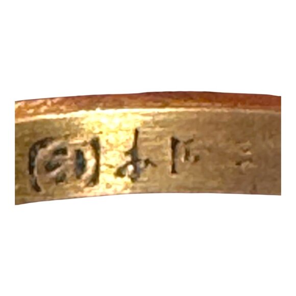 Vtg Cloisonne Turquoise Green Blue Floral Brass Enamel Infinity Symbol Bangle - Picture 7 of 8